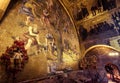 Golden wall mosaic inside St Mark`s Basilica or San Marco in Venice, Italy Royalty Free Stock Photo