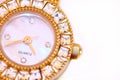 Golden watch with diamonds