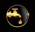 golden water faucet logo vector illustration