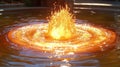 Golden Water Fountain Splash Royalty Free Stock Photo