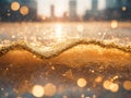 Golden water splash background