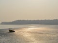 Golden Water Unique Boat Royalty Free Stock Photo