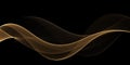 Golden wave on black background , luxury modern concept. Futuristic illustration for design Royalty Free Stock Photo