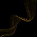 golden wave on a black background. vector curves Royalty Free Stock Photo