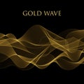 Golden wave on dark background. Vector illustration. eps 10