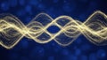 Golden wave pattern against dark blue background Royalty Free Stock Photo