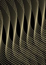 Golden waves of black background, abstract vector image Royalty Free Stock Photo