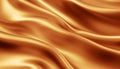 Golden wavy satin, silk texture. Yellow fabric background Royalty Free Stock Photo