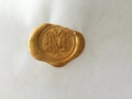 Golden Wax Seal Royalty Free Stock Photo
