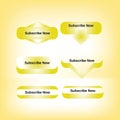 Golden Web Subscribe Buttons Collection Royalty Free Stock Photo