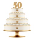 Golden wedding cake