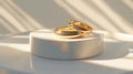 Golden Wedding Rings Display.AI generated image Royalty Free Stock Photo