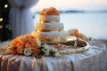 Golden wedding rings displayed on a white pillow, with the brides ring Royalty Free Stock Photo