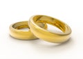 Golden Wedding Rings Isolated On White Background