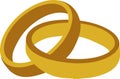 Golden wedding rings