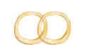 Golden wedding rings. Watercolor illustration isolated on white Royalty Free Stock Photo