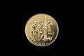 Golden 10 West African Franc coin Royalty Free Stock Photo
