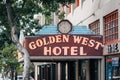 Golden West Hotel sign in downtown San Diego, California