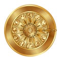 Golden wheel fortune sign zodiac Royalty Free Stock Photo