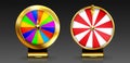 Golden wheel of fortune for lottery game or casino