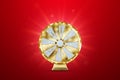 Golden wheel of fortune on a red background, luxury style. Casino concept, luck, luck, gambling, gambling establishments. Website