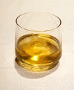 golden whiskey glass. Whisky on the rocks Royalty Free Stock Photo