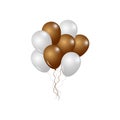 Golden and White Balloons. Decorations for Holiday and party