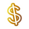 Golden and white dollar money symbol vector illustration