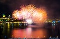 Golden and white fireworks | Quebec City Royalty Free Stock Photo