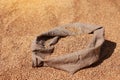 golden whole grains in jute sack on wheat grains backround. Harvesting cereals. Ingredient for making bread. agriculture