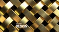 Golden wicker pattern. Vector 3d illustration.