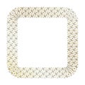 Golden wide square abstract geometric arabic pattern frames for decorative headers. Gold metal ornates mosaic frames with leaves