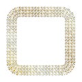 Golden wide square abstract geometric fractal frames for decorative headers. Gold metal ornates mosaic frames with leaves isolated