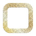 Golden wide square abstract geometric fractal PUZZLE frames for decorative headers. Gold metal ornates mosaic frames isolated on