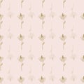 Golden wild flower repeat pattern line art print background