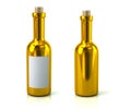 Golden wine bottles