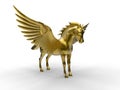 Golden Winged Horse illustration Royalty Free Stock Photo