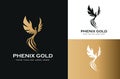 Golden Wings Phoenix Bird Falcon Hawk Dove Wings Design with Black,white,gold Background Royalty Free Stock Photo