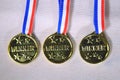 Golden winner medals