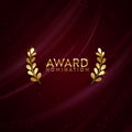 Golden winner sparkle banner with laurel wreath. Award nomination design background Royalty Free Stock Photo