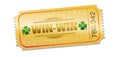 Golden Winning Ticket Win Win Situation Royalty Free Stock Photo