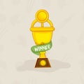 Golden winning trophy for Cricket. Royalty Free Stock Photo