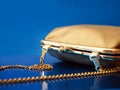 Golden womanish handbag Royalty Free Stock Photo