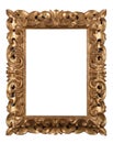 Golden wooden baroque picture frame