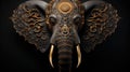 golden wooden elephant sculpture