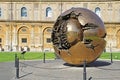 Golden world ball in Vatican with green grass. Rome, Italy. Royalty Free Stock Photo