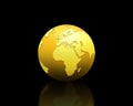 Golden world globe Royalty Free Stock Photo