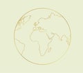 Golden world globe.Vector earth icon Royalty Free Stock Photo