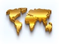 Golden world map Royalty Free Stock Photo