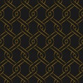 Golden woven fence seamless pattern. Gold color vector illustration. Royalty Free Stock Photo